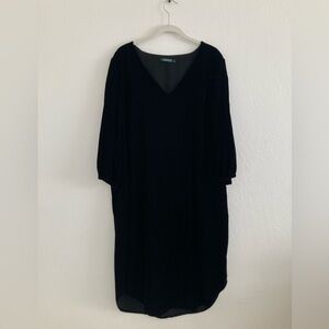 Lauren Ralph Lauren Velvet Long Sleeve Midi Dress V Neck